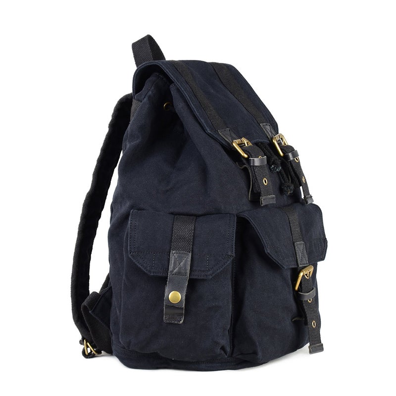 GOOTIUM 21101GRY-S Specially High Density Thick Canvas Backpack Rucksack, Black Small Size - Image 2